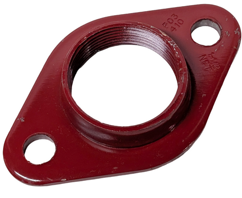 Lot of (2) Bell & Gossett P03410 Pump Flange 1-1/2″ NPT Cast Iron Red