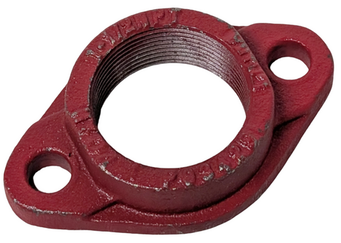 Lot of (2) Bell & Gossett P03420 Pump Flange 1-1/2″ NPT Cast Iron Red