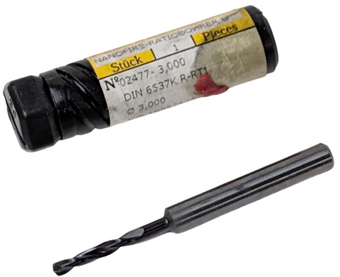 Guhring 02477-3,000 Solid Carbide Drill Bit DIN 6537K R-RT1 3.00mm