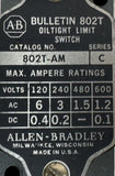 Allen-Bradley 802T-AM Oiltight Limit Switch 120-600V 6 Amp Series C