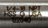 Contender 212760 Taper Pipe Tap 4 Flute 1/4-18 NPT HSS 6OAL 122840
