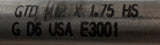 GTD M12 X 1.75 Plug Hand Tap 3 Flute HS GD6 USA E3001