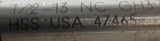 Unbranded 1/2-13 NC Plug Hand Tap 3 Flute GH3 HSS 47465