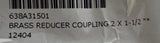 Unbranded Brass Reducer Coupling 2" X 1-1/2"