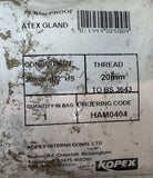 Kopex HAM0404 Liquid Tight Conduit Fitting 1/2" Flameproof