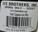 Fee Brothers Iced Cappuccino Mix 32 fl oz