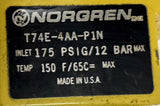 Norgren T74E-4AA-P1N Lock-Out Air Valve 12 PSIG 175 Inlet 150°F Max Temp