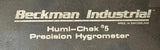 Beckman Industrial Humi-Chek 5 Precision Hygrometer W/ Manual & Case