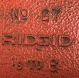 Ridgid No. 27 Yoke Style Bench Pipe Vise 1/8"-6" Capacity
