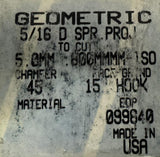 Geometric 5/16" D Spr Proj Thread Chasers To Cut 5.0mm 45° Chamfer