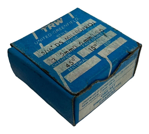 TRW 5/16" DS Milled Proj Thread Chasers To Cut 3.5 mm 45° Chamfer 15° Face Grind