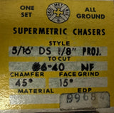 Geometric 5/16" DS 1/8" Proj Thread Chasers To Cut #6-40 NF 45° Chamfer