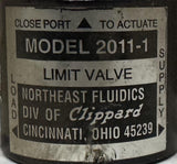 Northeast Fluidics 2011-1 Limit Valve
