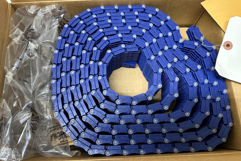 Intralox Series 100 Conveyor Belt Flush Edge Raised Rib Blue Acetal 11.83' x 3"