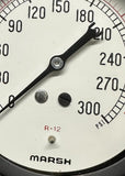 Marsh Instrument W0042 Pressure Gauge 0-300 PSI 3.5" Dial 1/4" NPT Bottom Inlet