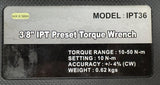 Mountz 280042 IPT36 Preset Torque Wrench 10-50 N-m Torque Range 3/8" Drive