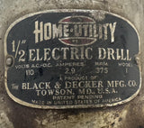 Black & Decker Home Utility 1 Heavy Duty Electric Drill 1/2" 110V 2.9A 375 RPM