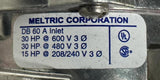 Meltric DB 60 A Inlet Receptacle Connector Plug 120-208V