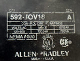 Allen-Bradley 592-JOV16 Overload Relay 120/600 VAC NEMA Size A600 Series A