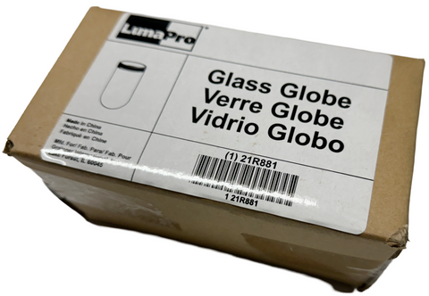 LumaPro 21R881 Glass Globe Clear For 150W Bulbs