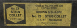 Brown & Sharpe 710-3116-723 Hex Stub Collet No. 23 1-1/4"