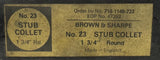Brown & Sharpe 710-1148-723 Round Stub Collet No. 23 1-3/4"