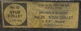 Brown & Sharpe 710-1156-723 Round Stub Collet No. 23 1-7/8"
