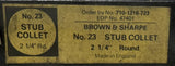 Brown & Sharpe 710-1216-723 Round Stub Collet No. 23 2-1/4"