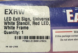Eagle 2001 83-1759 LED Exit Sign Universal White Stencil Red LED White Frame
