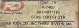 F & D Tool 11097 Stag Tooth Cutter 4" X 1/4" X 1" HSS 2-Pack