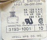 Lot of (9) McGill 3193-1001 Toggle Switch 125/250 VAC 1/4 HP