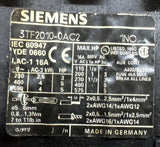 Siemens 3TF2010-0AC2 Contactor 16A 600 VAC