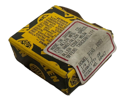 Allen Head 60467 Dowel Pins 1/4" X 1" 20-Pack
