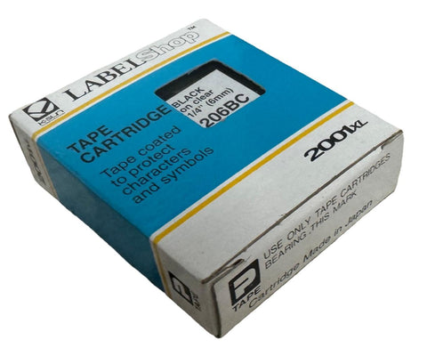 K-Sun 206BC Tape Cartridge Black On Clear 1/4"
