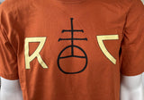 Anvil Men's Roycroft Campus The Fraternity Graphic Orange Shirt Size Large