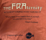 Anvil Men's Roycroft Campus The Fraternity Graphic Orange Shirt Size Large