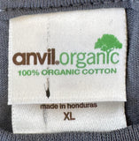 Anvil Organic Men's Labyrinth Maze Graphic Gray Short Sleeve Shirt Size Large