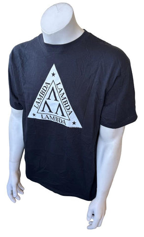 Anvil Men's Revenge of the Nerds Tri Lambda Black Short Sleeve Shirt Size Large