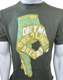 PUMA Men's Obey Me Mr 9 Lives Graphic Olive Short Sleeve Shirt Size Large