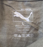 PUMA Men's Obey Me Mr 9 Lives Graphic Olive Short Sleeve Shirt Size Large