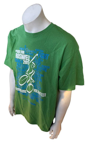 Anvil Men's Ride For Roswell 2012 Volunteer Green Short Sleeve Shirt Size XL
