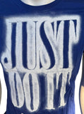 Nike Men's Slim Fit Graphic Just Do It Blue Short Sleeve Shirt Size X-Large