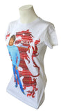 Tulex Women's Rod Stewart Graphic Gray Short Sleeve Shirt Size Small