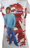 Tulex Women's Rod Stewart Graphic Gray Short Sleeve Shirt Size Small