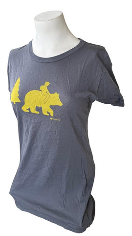 Tretorn Klader Women's Riding Bear Outdoor Graphic Gray Shirt Size Large