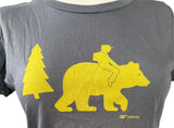 Tretorn Klader Women's Riding Bear Outdoor Graphic Gray Shirt Size Large