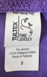 Tulex Women's Soft Happy Kitty Graphic Purple Short Sleeve Shirt Size Small