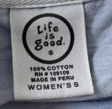 Life is Good Women's 2011 Rock The Barn Gray Short Sleeve Shirt Size Small