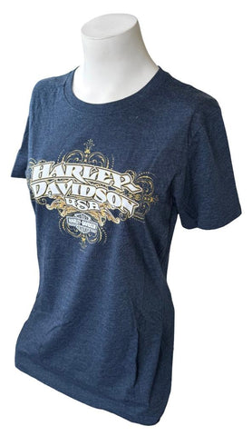 Next Level Women's Harley Davidson Motorcycles USA Dark Blue Shirt Size Large