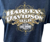 Next Level Women's Harley Davidson Motorcycles USA Dark Blue Shirt Size Large